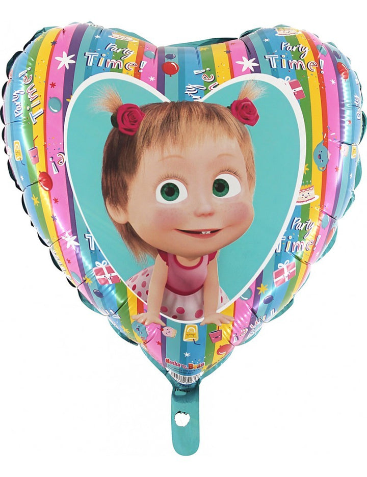 Palloncino Cuore Masha e Orso Arcobaleno