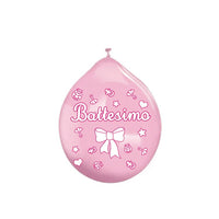 Palloncini in lattice 10" Battesimo Rosa (20 pz - gonfiaggio aria)