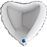 Palloncino Mini Cuore Argento 9" Mylar 23 cm