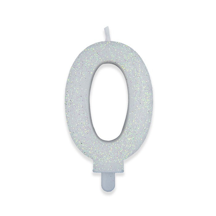 Candelina Sweety Bianco Glitter Numero 0