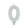 Candelina Sweety Bianco Glitter Numero 0 9 cm