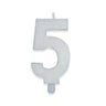 Candelina Sweety Bianco Glitter Numero 5 9 cm