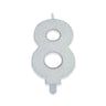 Candelina Sweety Bianco Glitter Numero 8 9 cm