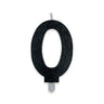 Candelina Sweety Nero Glitter Numero 0 9 cm