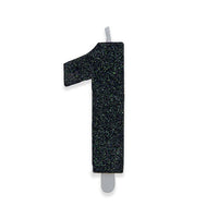 Candelina Sweety Nero Glitter Numero 1 9 cm