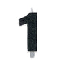 Candelina Sweety Nero Glitter Numero 1 9 cm