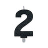 Candelina Sweety Nero Glitter Numero 2 9 cm