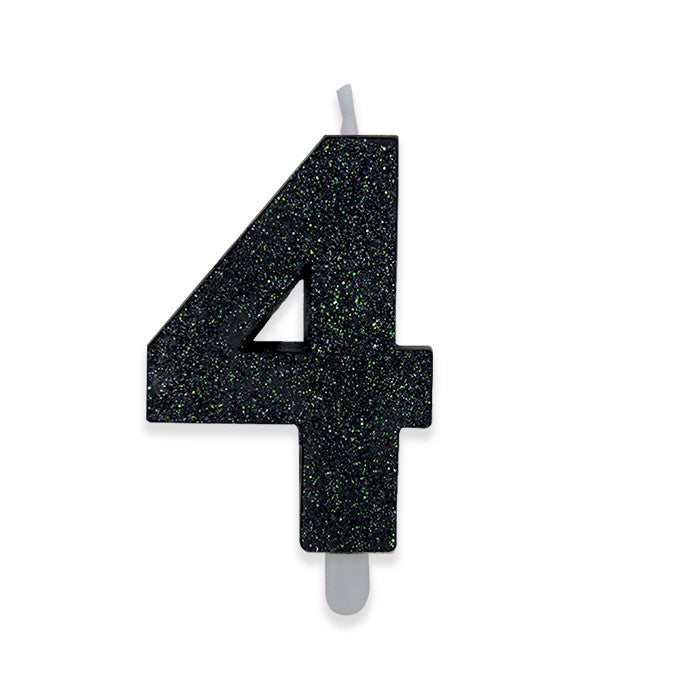 Candelina Sweety Nero Glitter Numero 4