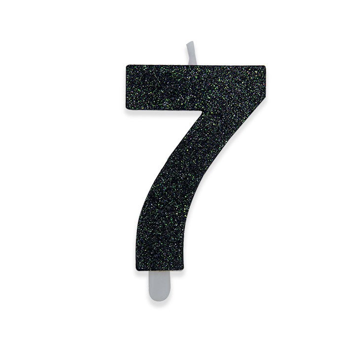 Candelina Sweety Nero Glitter Numero 7