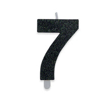 Candelina Sweety Nero Glitter Numero 7 9 cm