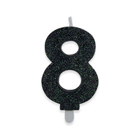 Candelina Sweety Nero Glitter Numero 8 9 cm