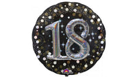 Palloncino Gigante 18 anni Olografico 81x81 cm Nero Oro