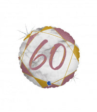 Palloncino Tondo Numero 60 Rosa Gold