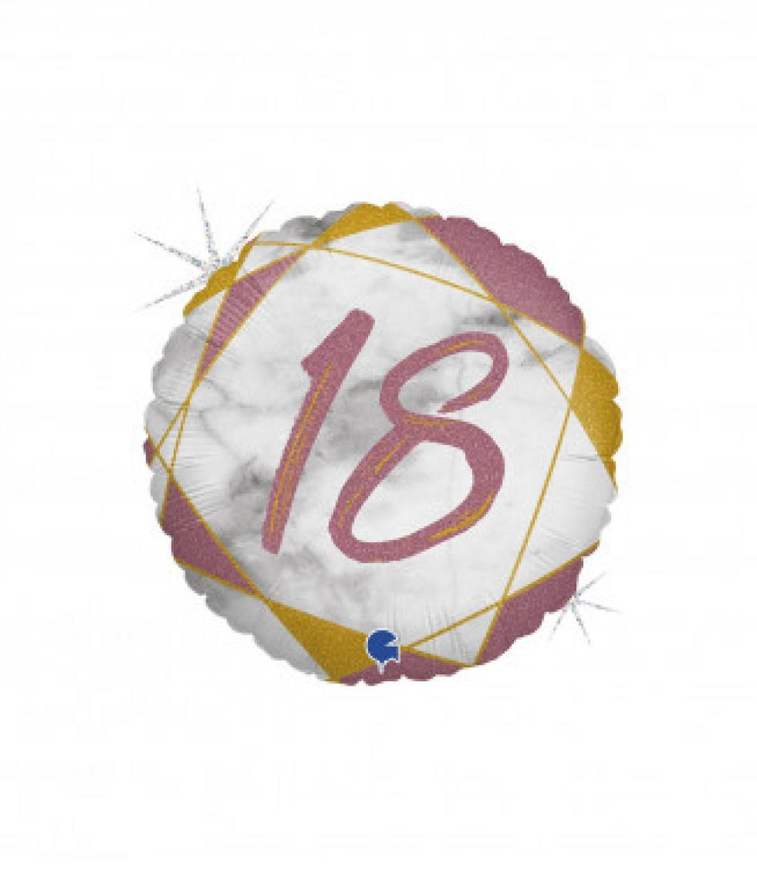 Palloncino Tondo Numero 18 Rosa Gold