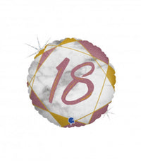 Palloncino Tondo Numero 18 Rosa Gold
