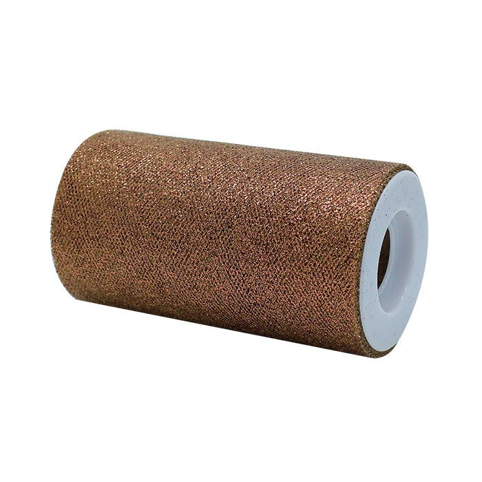 Tulle Glitter Terra di Ombra 12,5 x 25 mt