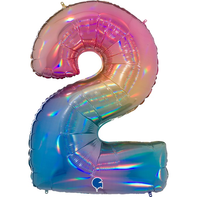 Palloncino Gigante Numero 2 (due) - Rainbow