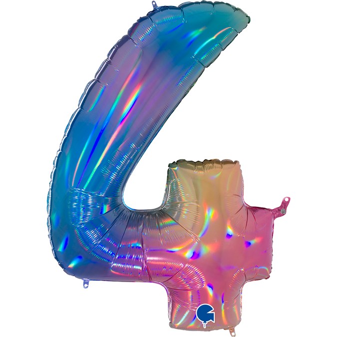 Palloncino Gigante Numero 4 (quattro) - Rainbow
