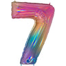 Palloncino Gigante Numero 7 (sette) - Rainbow Mylar 100 cm
