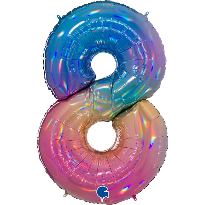 Palloncino Gigante Numero 8 (otto) - Rainbow
