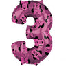 Palloncino Numero 3 Minnie Mouse Fucsia con Stampe Mylar 66 cm