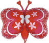 Palloncino Farfalla Cuore Mylar 86 cm Rosso