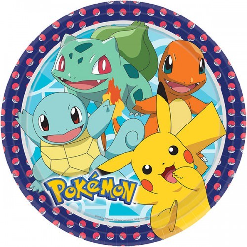 Piattini di Carta Pokemon 23 cm (8pz)