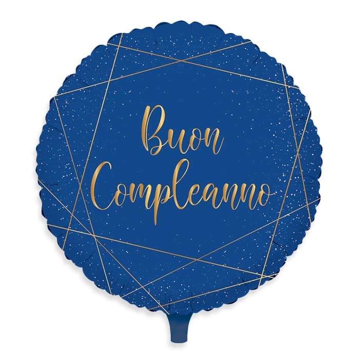 Palloncino Mylar 18″ Buon Compleanno Blue Gold