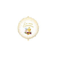 Palloncino Tondo Prima Comunione Bianco/Panna Mylar 45 cm