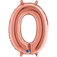 Palloncino Numero 0 Rosa Gold (35 cm) Mylar