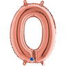 Palloncino Numero 0 Rosa Gold (35 cm) Mylar