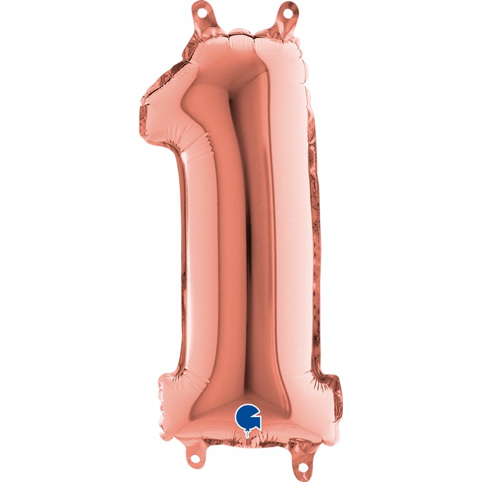 Palloncino Numero 1 Rosa Gold (35 cm)