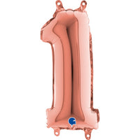 Palloncino Numero 1 Rosa Gold (35 cm) Mylar