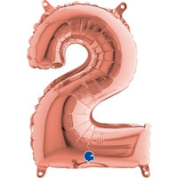 Palloncino Numero 2 Rosa Gold (35 cm) Mylar