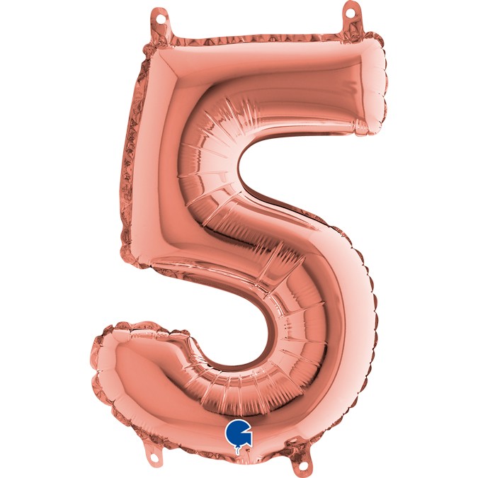 Palloncino Numero 5 Rosa Gold (35 cm)
