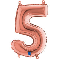 Palloncino Numero 5 Rosa Gold (35 cm) Mylar