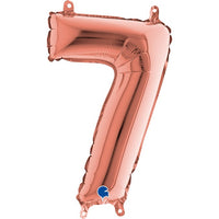 Palloncino Numero 7 Rosa Gold (35 cm) Mylar
