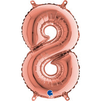 Palloncino Numero 8 Rosa Gold (35 cm) Mylar