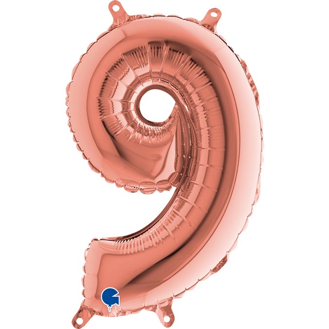 Palloncino Numero 9 Rosa Gold (35 cm)