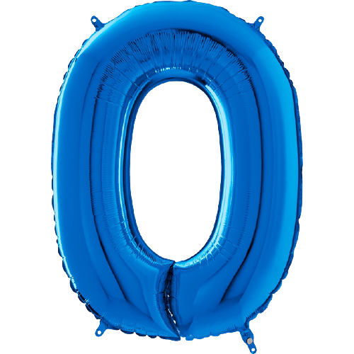 Palloncino Medio Numero 0 Blu (65 cm)