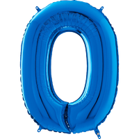 Palloncino Medio Numero 0 Blu (65 cm) Mylar