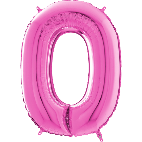 Palloncino Medio Numero 0 Fucsia (65 cm)