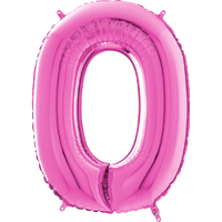 Palloncino Medio Numero 0 Fucsia (65 cm) Mylar