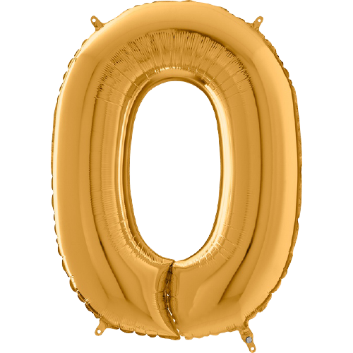 Palloncino Medio Numero 0 Oro (65 cm)