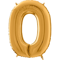 Palloncino Medio Numero 0 Oro (65 cm) Mylar