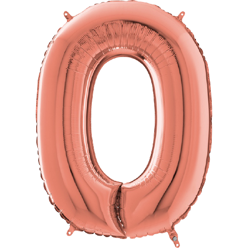 Palloncino Medio Numero 0 Rosa Gold (65 cm)