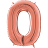 Palloncino Medio Numero 0 Rosa Gold (65 cm) Mylar