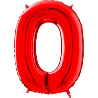 Palloncino Medio Numero 0 Rosso (65 cm) Mylar