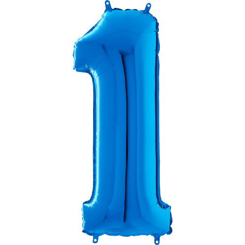 Palloncino Medio Numero 1 Blu (65 cm)