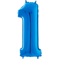 Palloncino Medio Numero 1 Blu (65 cm) Mylar